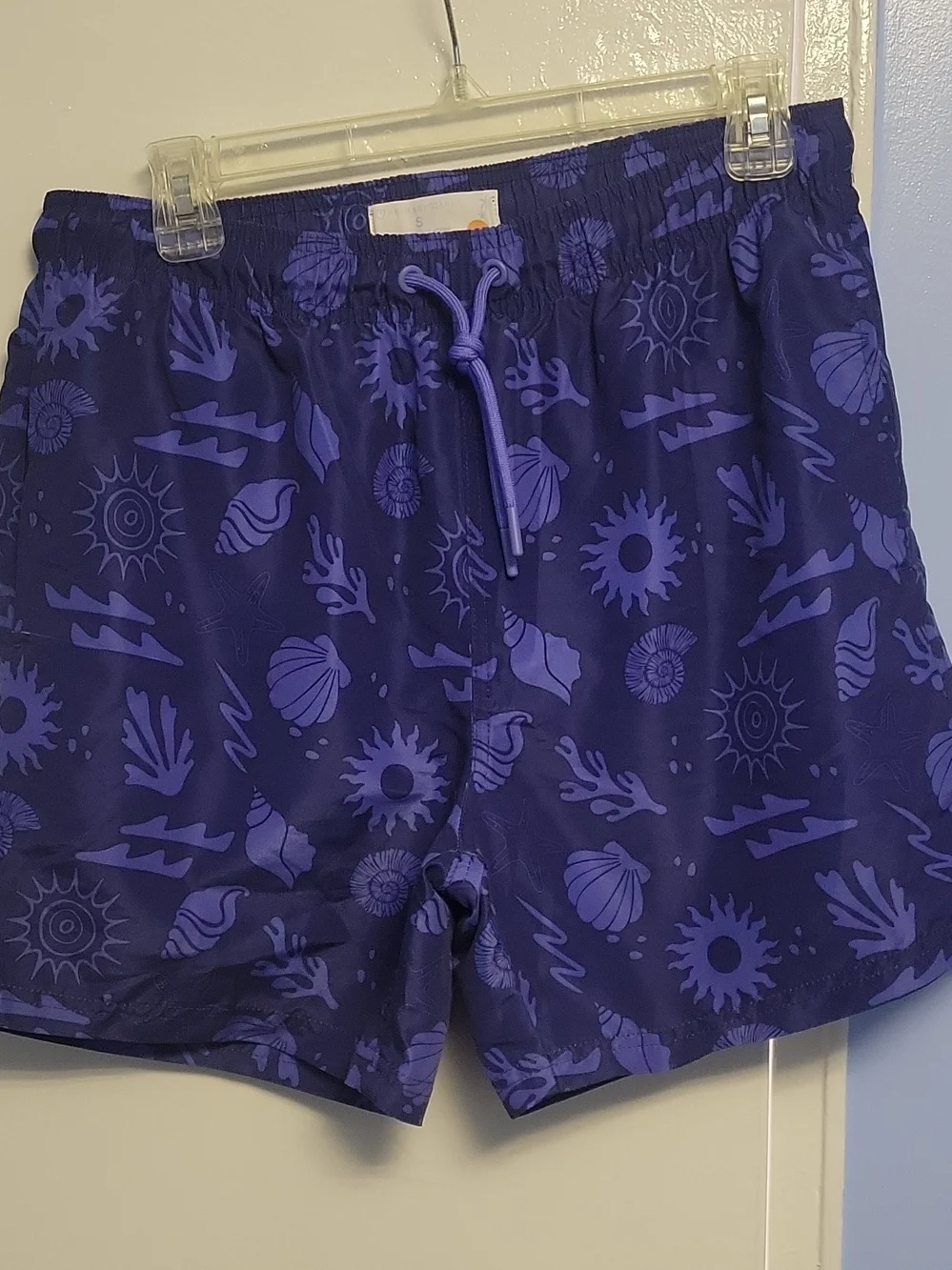 Primark Purple Patterned Athletic Swim Shorts
